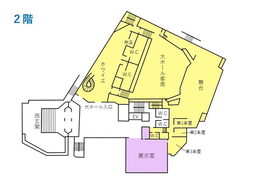 姫路市市民会館2階館内図