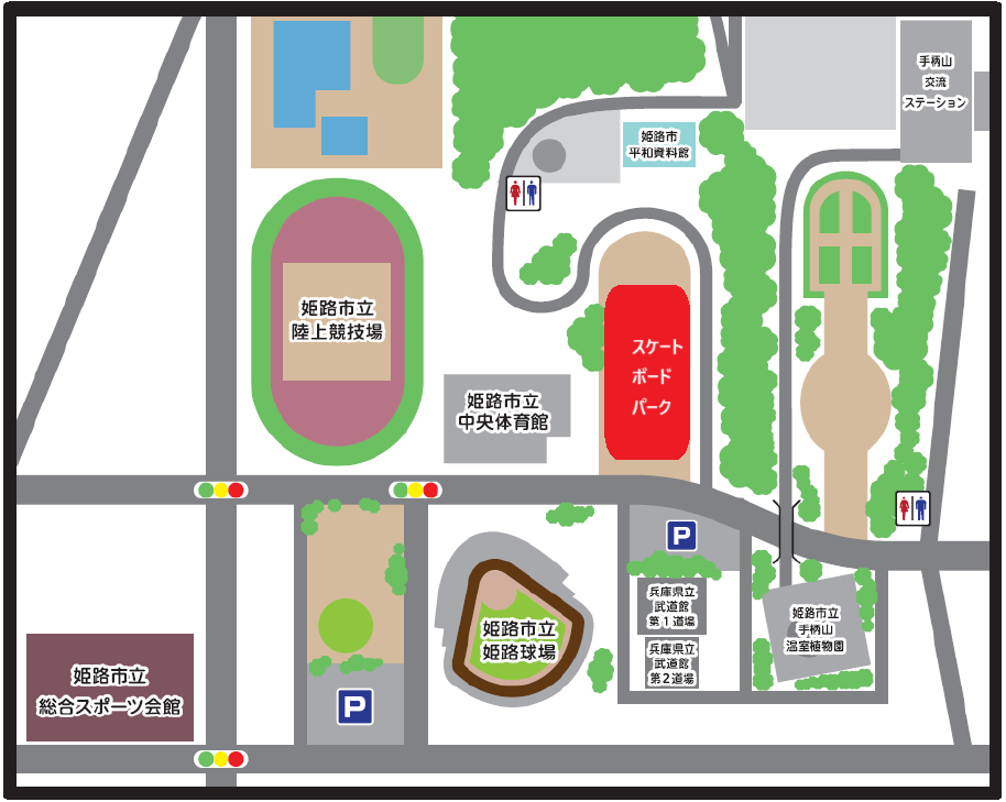 姫路市立スケートボードパークの地図